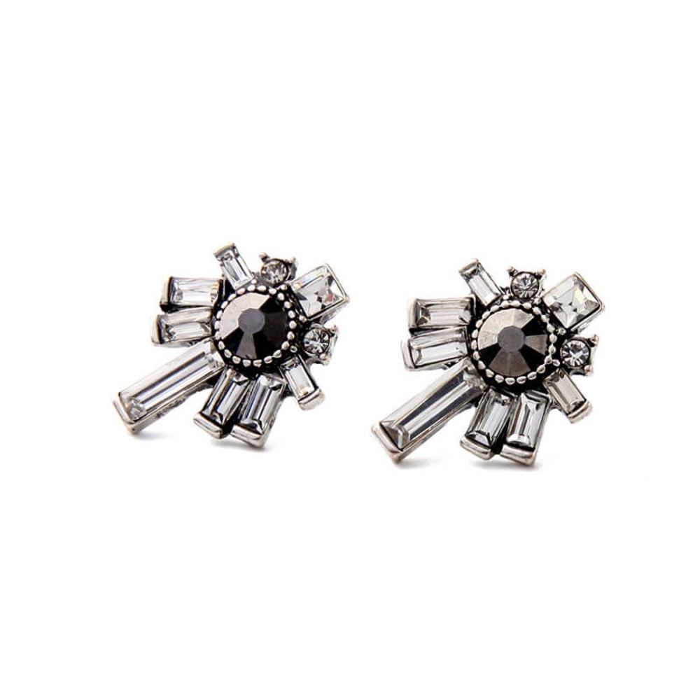 Grey Stone Drop Earrings